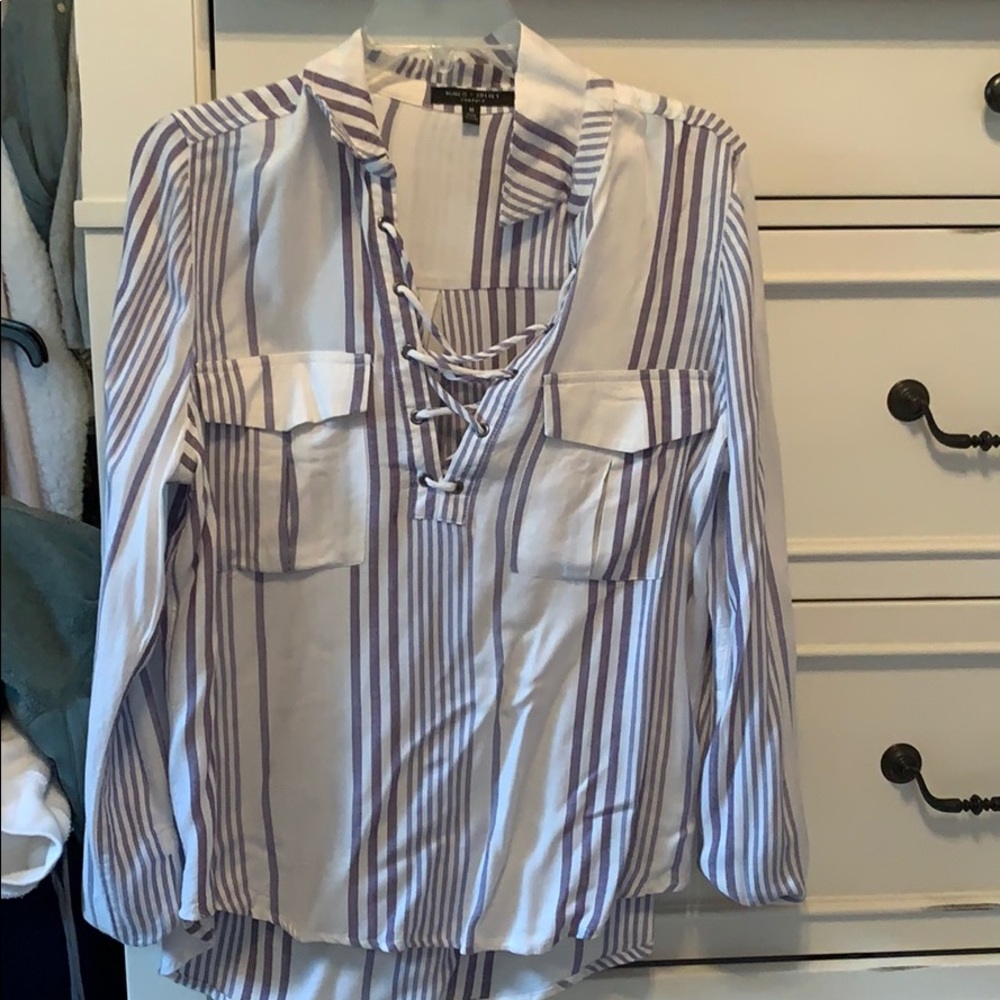 Size medium purple stripped long sleeve
